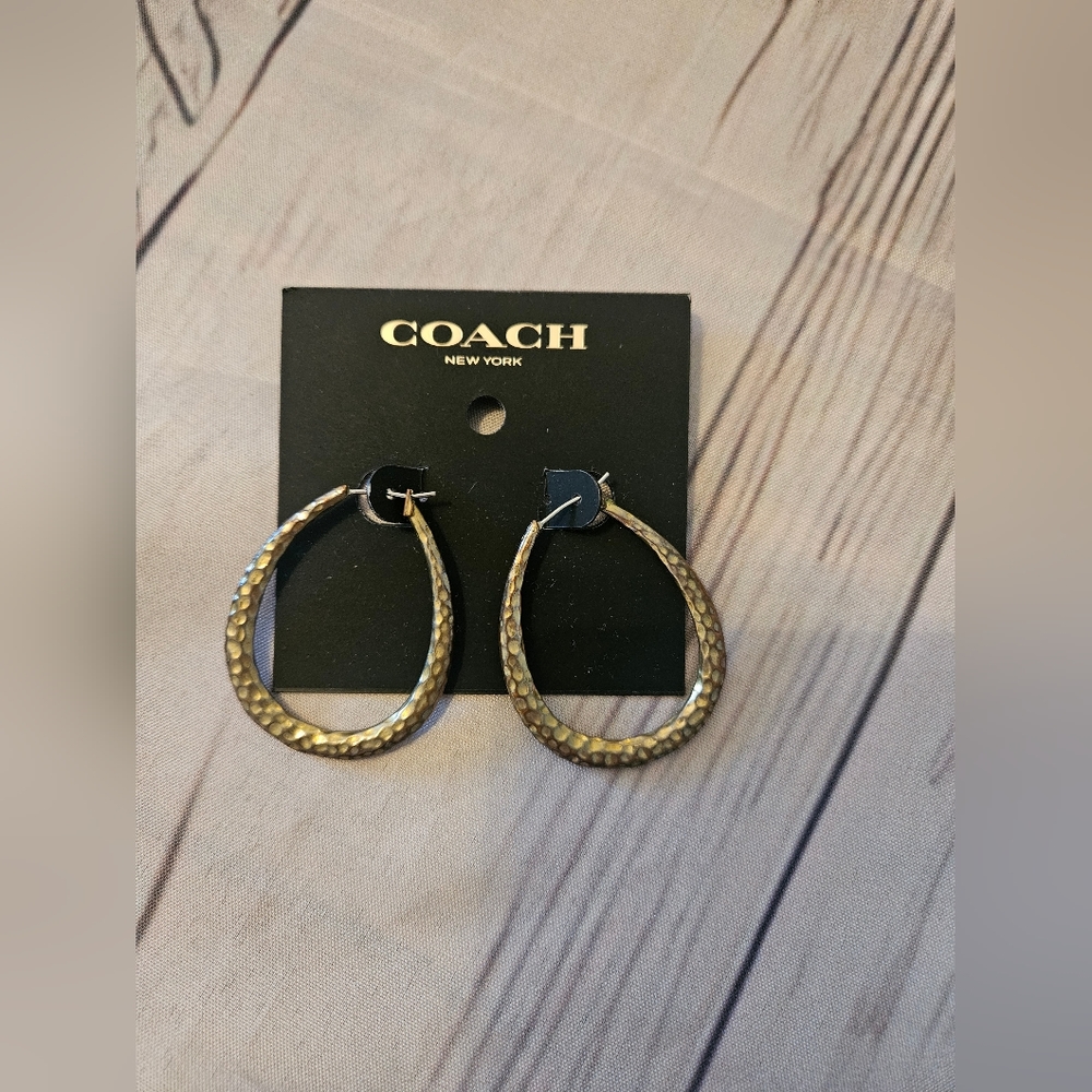 Coach Silver Embellished Earrings